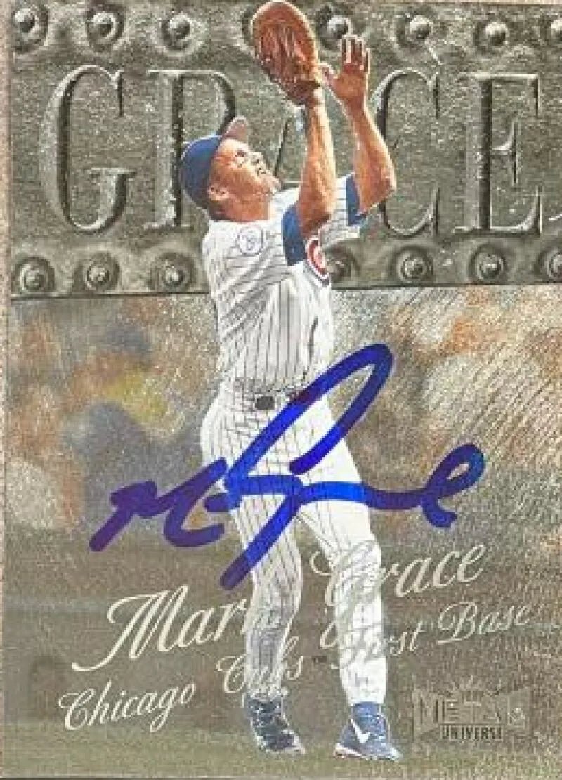Mark Grace Signed 1999 Metal Universe Baseball Card - Chicago Cubs #144