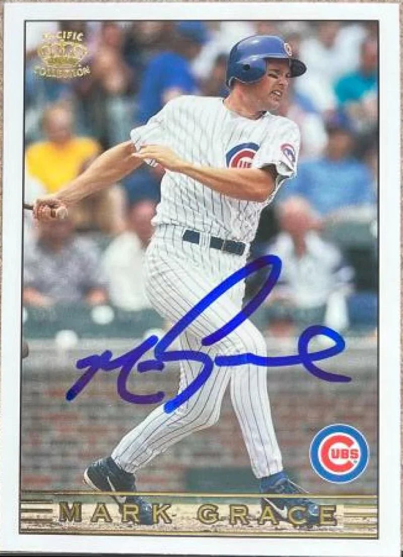 Mark Grace Signed 1999 Pacific Crown Collection Baseball Card - Chicago Cubs #56