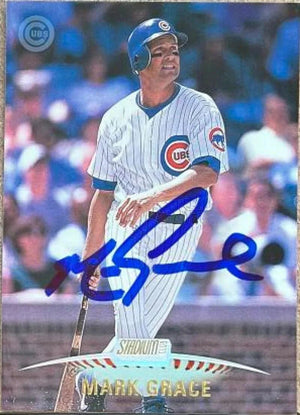 Mark Grace Signed 1999 Stadium Club Baseball Card - Chicago Cubs #272