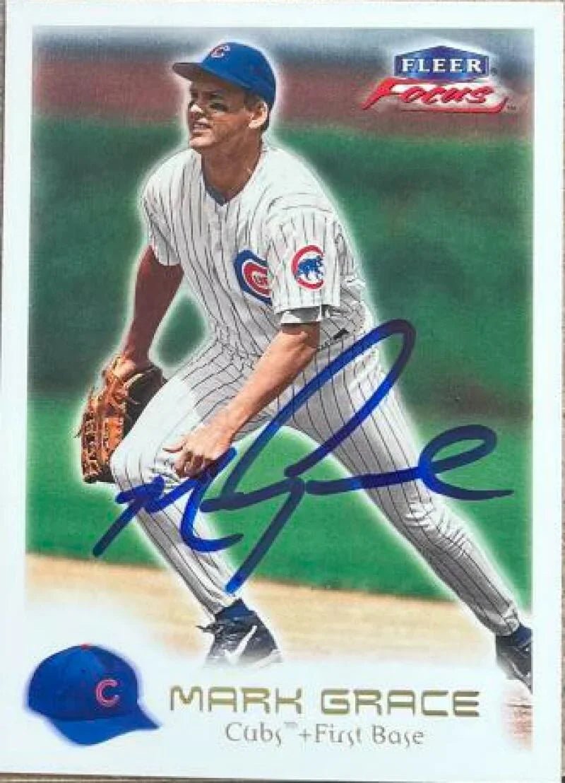 Mark Grace Signed 2000 Fleer Focus Baseball Card - Chicago Cubs #64