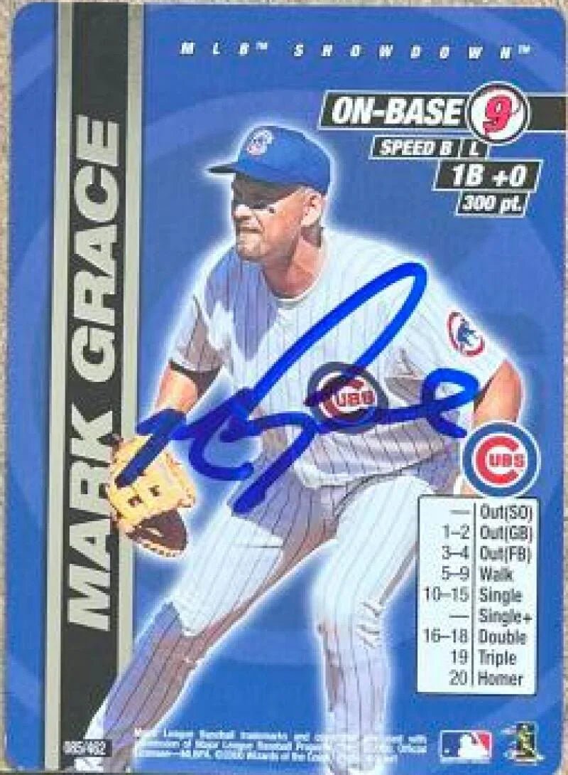 Mark Grace Signed 2000 MLB Showdown Unlimited Baseball Card - Chicago Cubs #085