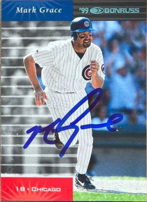 Mark Grace Signed 2001 Donruss 1999 Retro Baseball Card - Chicago Cubs #53
