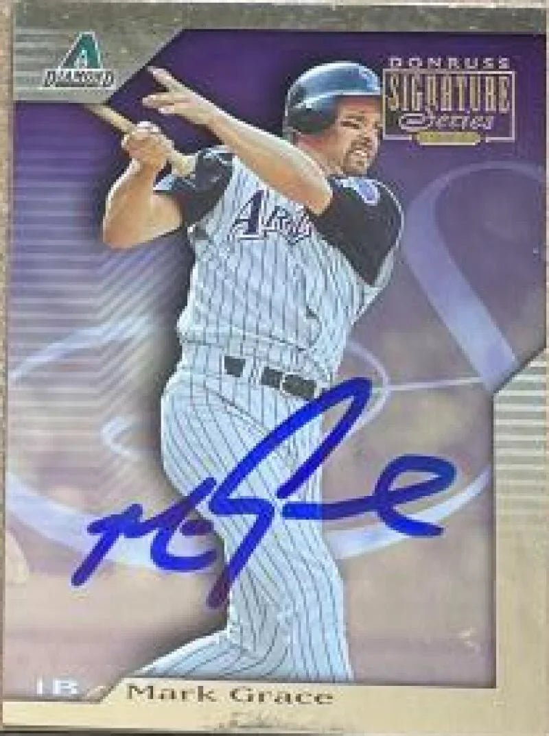 Mark Grace Signed 2001 Donruss Signature Baseball Card - Arizona Diamondbacks