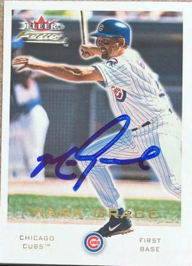 Mark Grace Signed 2001 Fleer Focus Baseball Card - Chicago Cubs #157