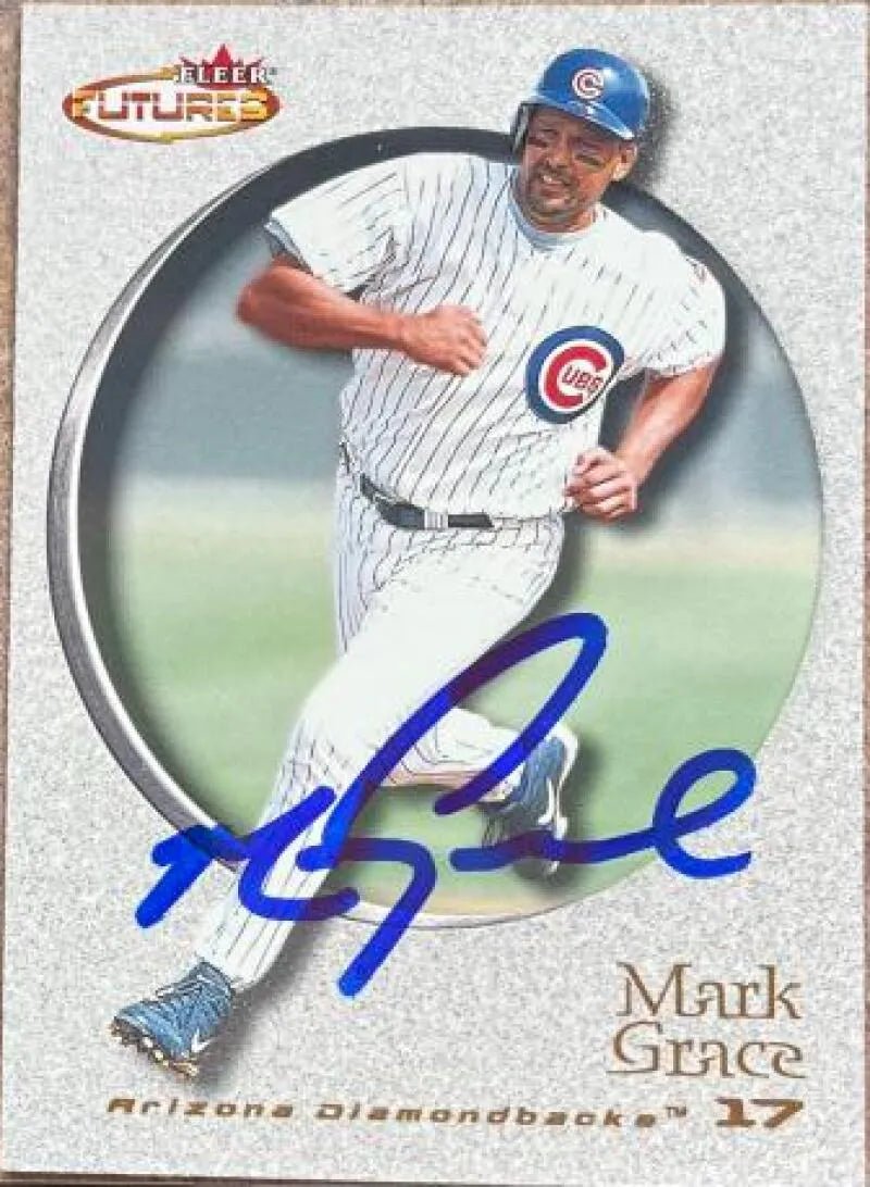 Mark Grace Signed 2001 Fleer Futures Baseball Card - Chicago Cubs #128