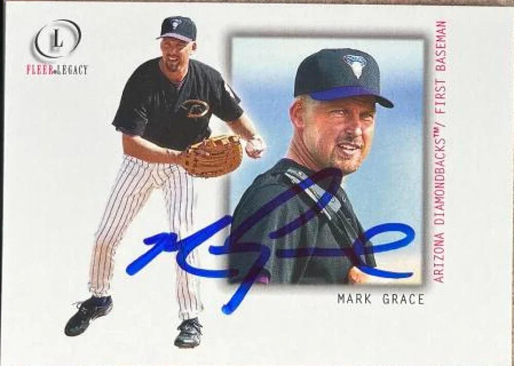 Mark Grace Signed 2001 Fleer Legacy Baseball Card - Arizona Diamondbacks