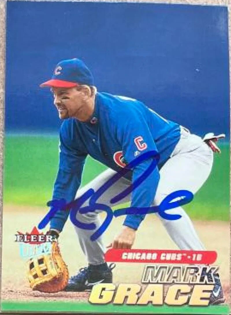 Mark Grace Signed 2001 Fleer Ultra Baseball Card - Chicago Cubs #44