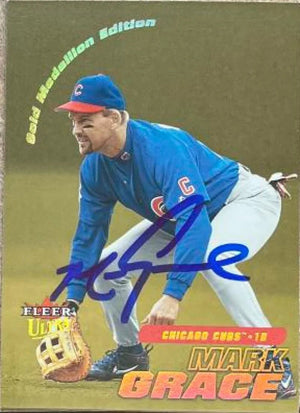 Mark Grace Signed 2001 Fleer Ultra Gold Medallion Baseball Card - Chicago Cubs #44G