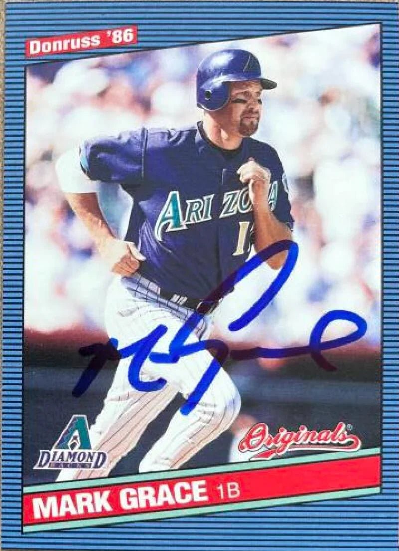 Mark Grace Signed 2002 Donruss Originals Baseball Card - Arizona Diamondbacks #268