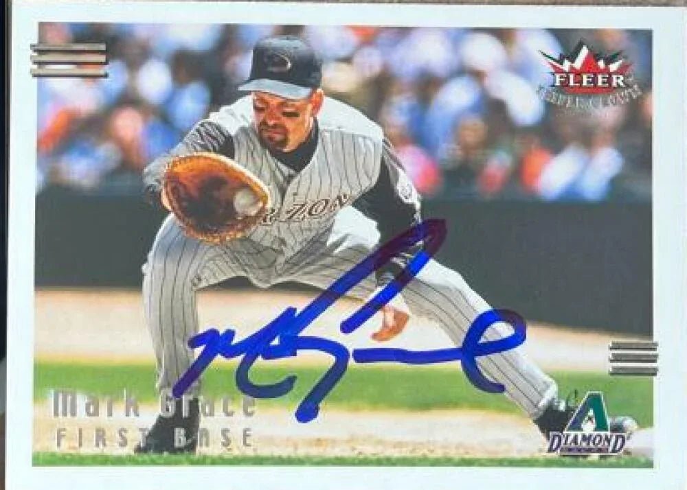 Mark Grace Signed 2002 Fleer Triple Crown Baseball Card - Arizona Diamondbacks #67