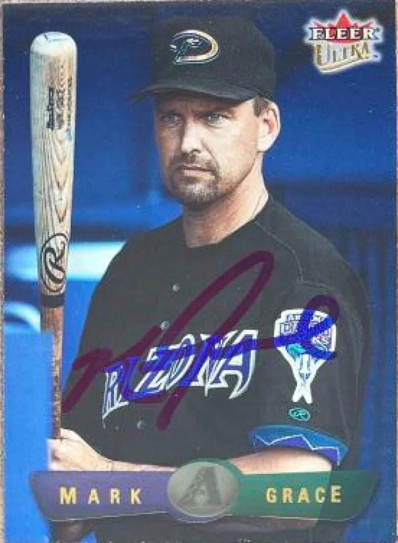 Mark Grace Signed 2002 Fleer Ultra Baseball Card - Arizona Diamondbackss #93