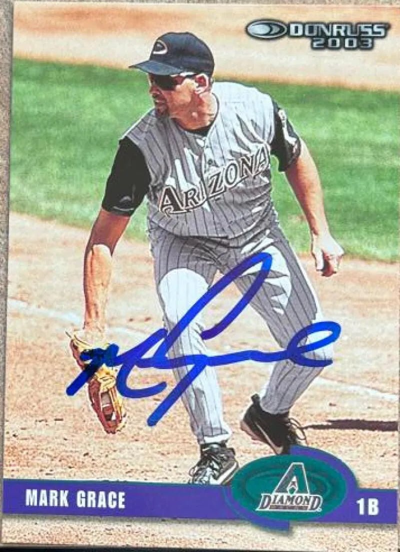 Mark Grace Signed 2003 Donruss Baseball Card - Arizona Diamondbacks #230