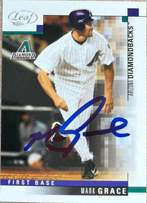 Mark Grace Signed 2003 Leaf Baseball Card - Arizona Diamondbacks #127
