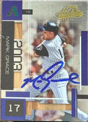 Mark Grace Signed 2003 Playoff Absolute Memorabilia Baseball Card - Arizona Diamondbacks 145 - PastPros