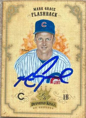 Mark Grace Signed 2004 Donruss Diamond Kings Baseball Card - Chicago Cubs #152 FB