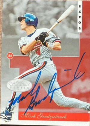 Mark Grudzielanek Signed 1996 Leaf Signature Series Baseball Card - Montreal Expos #76