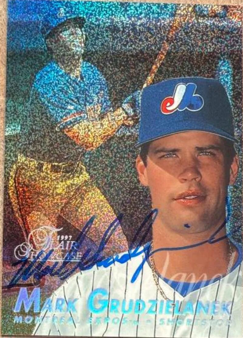 Mark Grudzielanek Signed 1997 Flair Showcase  Row 0 Baseball Card - Montreal Expos #147
