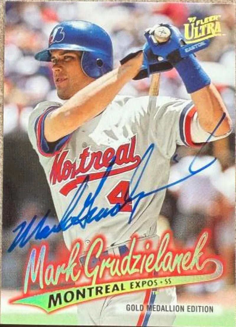 Mark Grudzielanek Signed 1997 Fleer Ultra Gold Medallion Baseball Card - Montreal Expos #G230