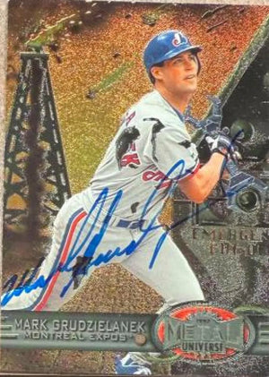 Mark Grudzielanek Signed 1997 Metal Universe Baseball Card - Montreal Expos #155