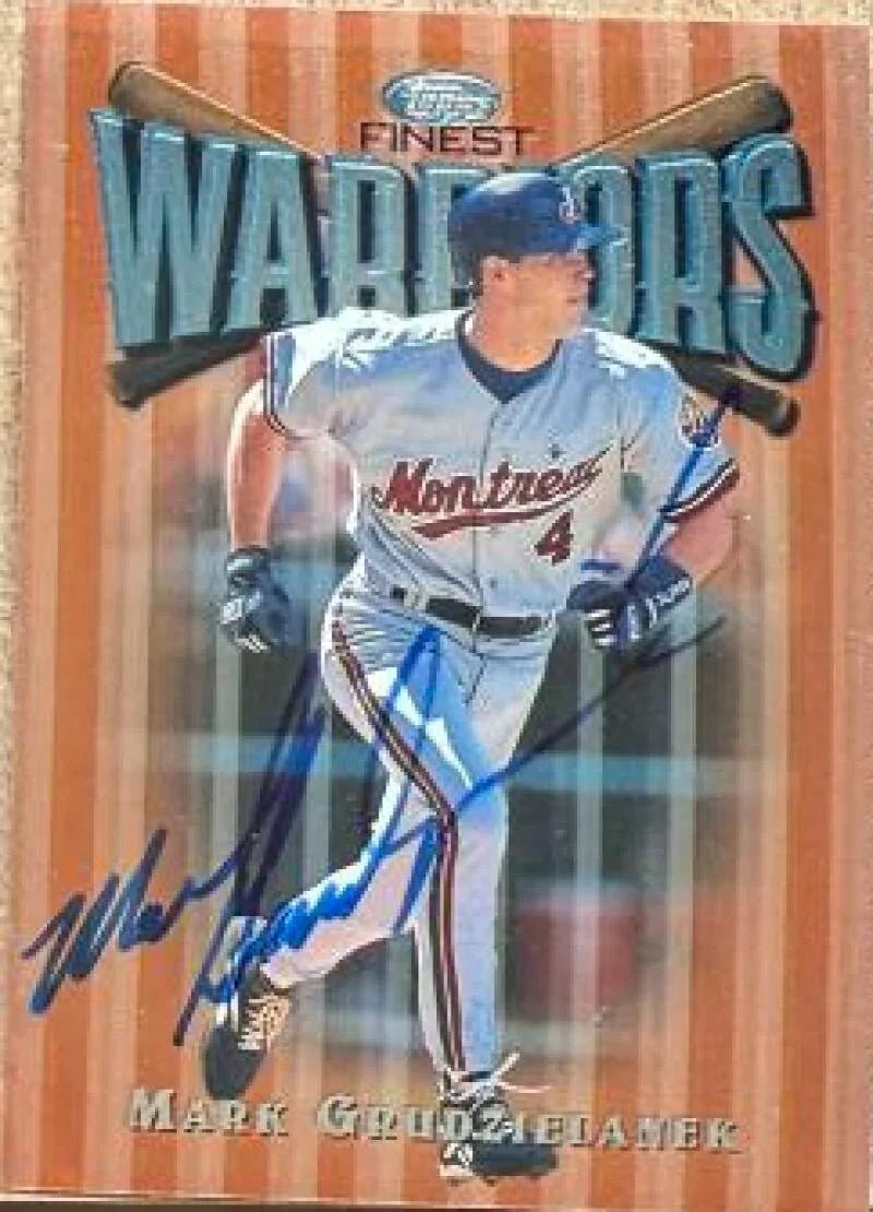 Mark Grudzielanek Signed 1997 Topps Finest Baseball Card - Montreal Expos #70 BRZ