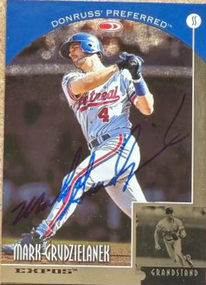 Mark Grudzielanek Signed 1998 Donruss Preferred Baseball Card - Montreal Expos #111 GS