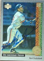 Mark Grudzielanek Signed 1998 Upper Deck - 10th Anniversary Preview Baseball Card - Montreal Expos #44