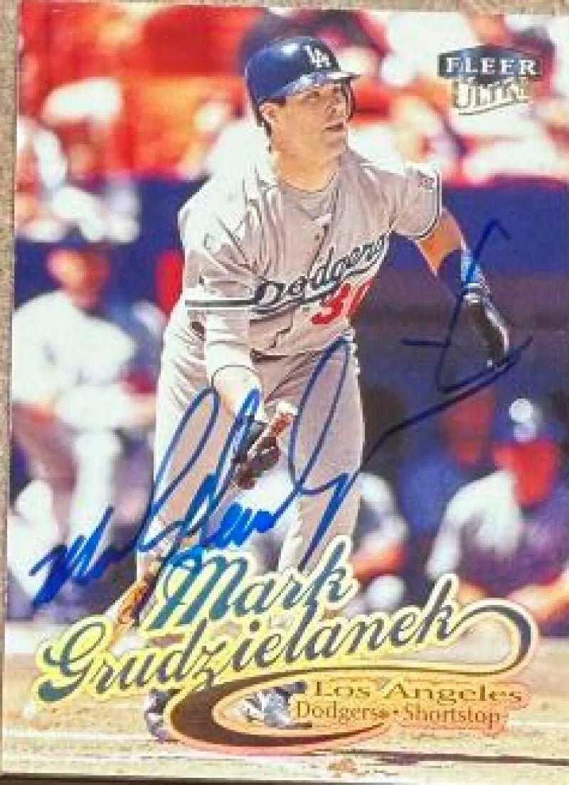 Mark Grudzielanek Signed 1999 Fleer Ultra Baseball Card - Los Angeles Dodgers #189