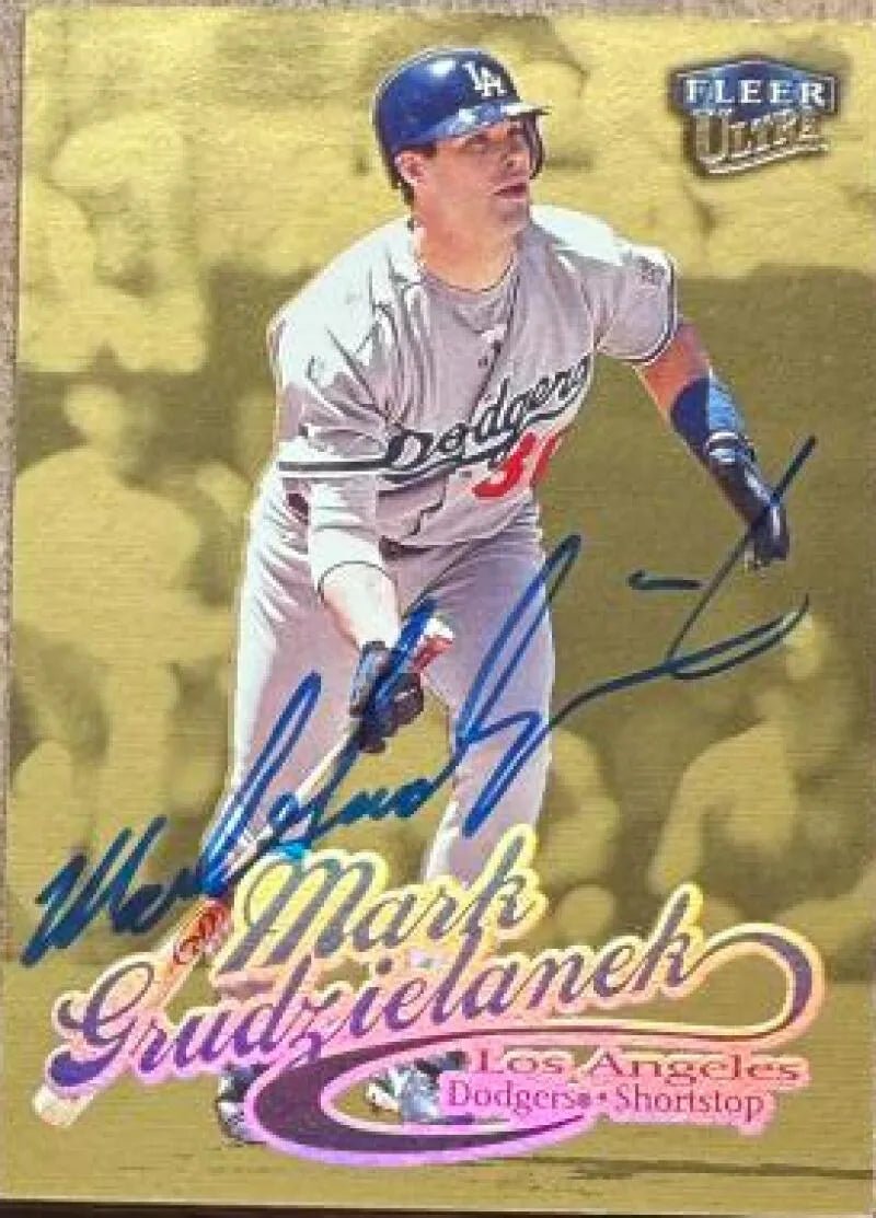 Mark Grudzielanek Signed 1999 Fleer Ultra Gold Medallion Baseball Card - Los Angeles Dodgers #189G