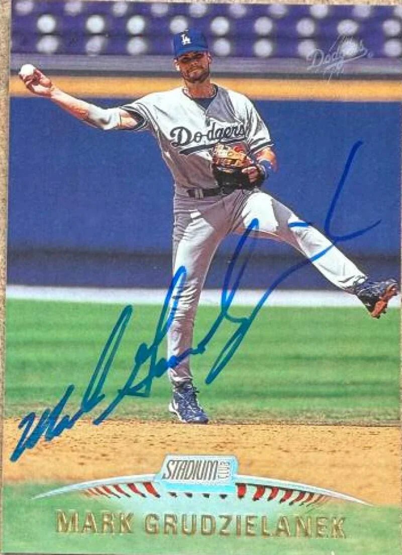Mark Grudzielanek Signed 1999 Stadium Club Baseball Card - Los Angeles Dodgers #283