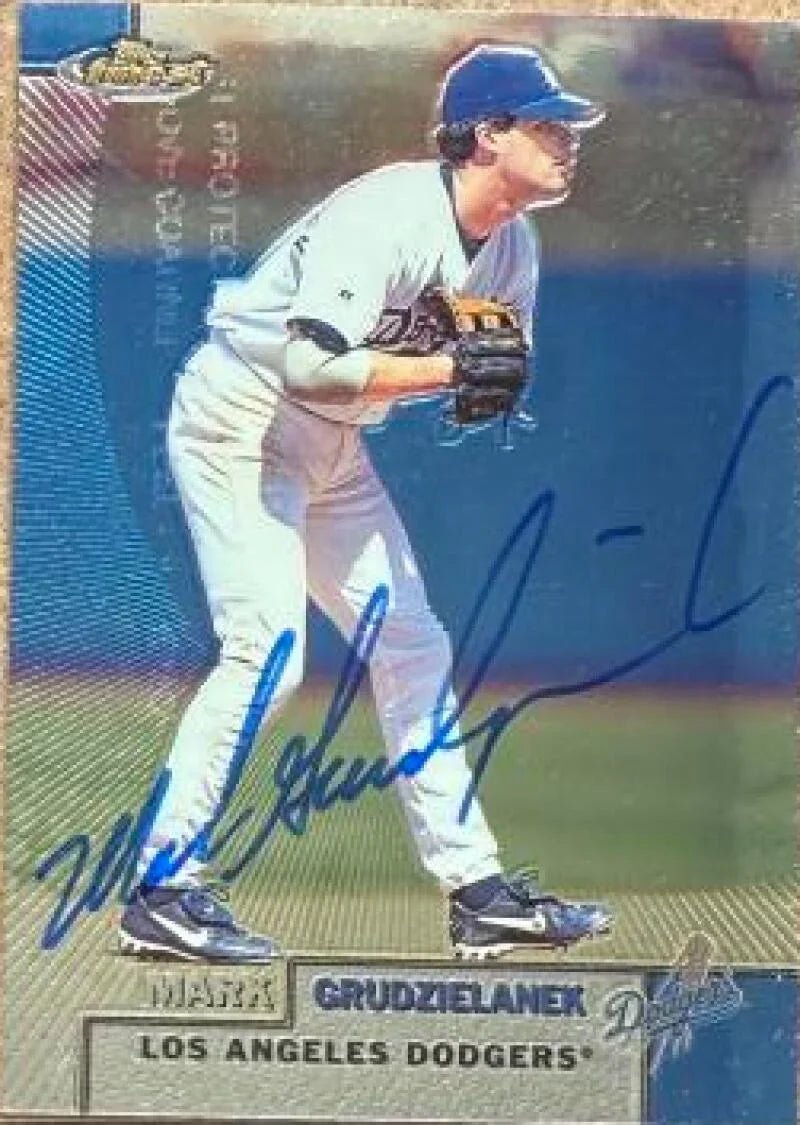 Mark Grudzielanek Signed 1999 Topps Finest Baseball Card - Los Angeles Dodgers #33