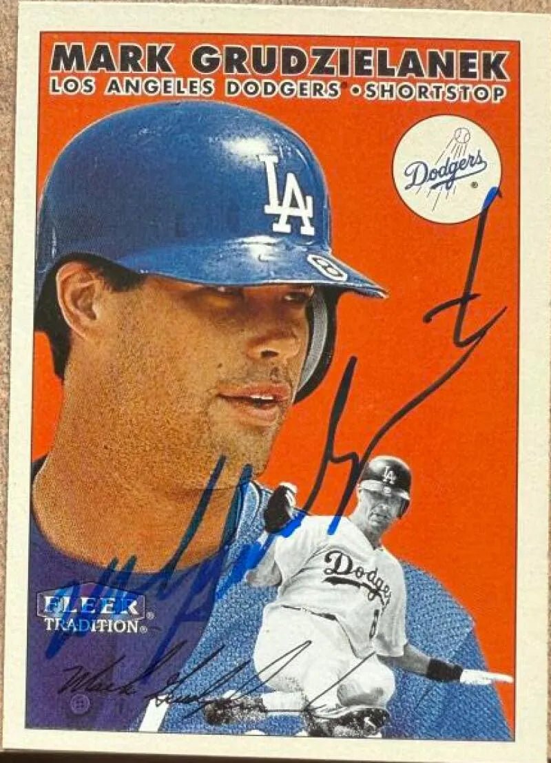 Mark Grudzielanek Signed 2000 Fleer Tradition Baseball Card - Los Angeles Dodgers #46