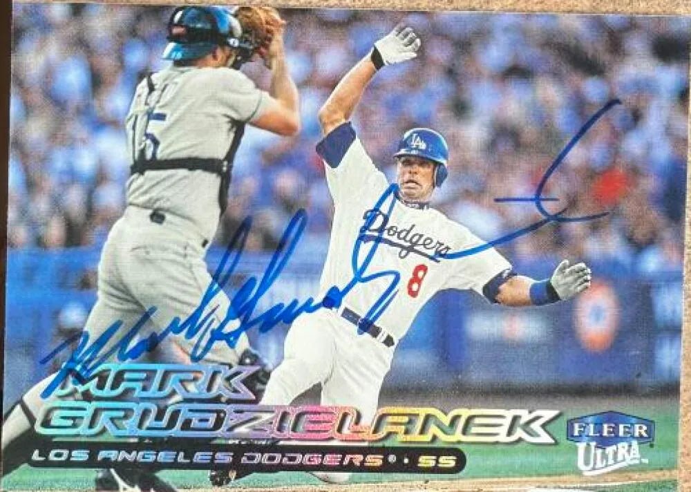 Mark Grudzielanek Signed 2000 Fleer Ultra Baseball Card - Los Angeles Dodgers #125