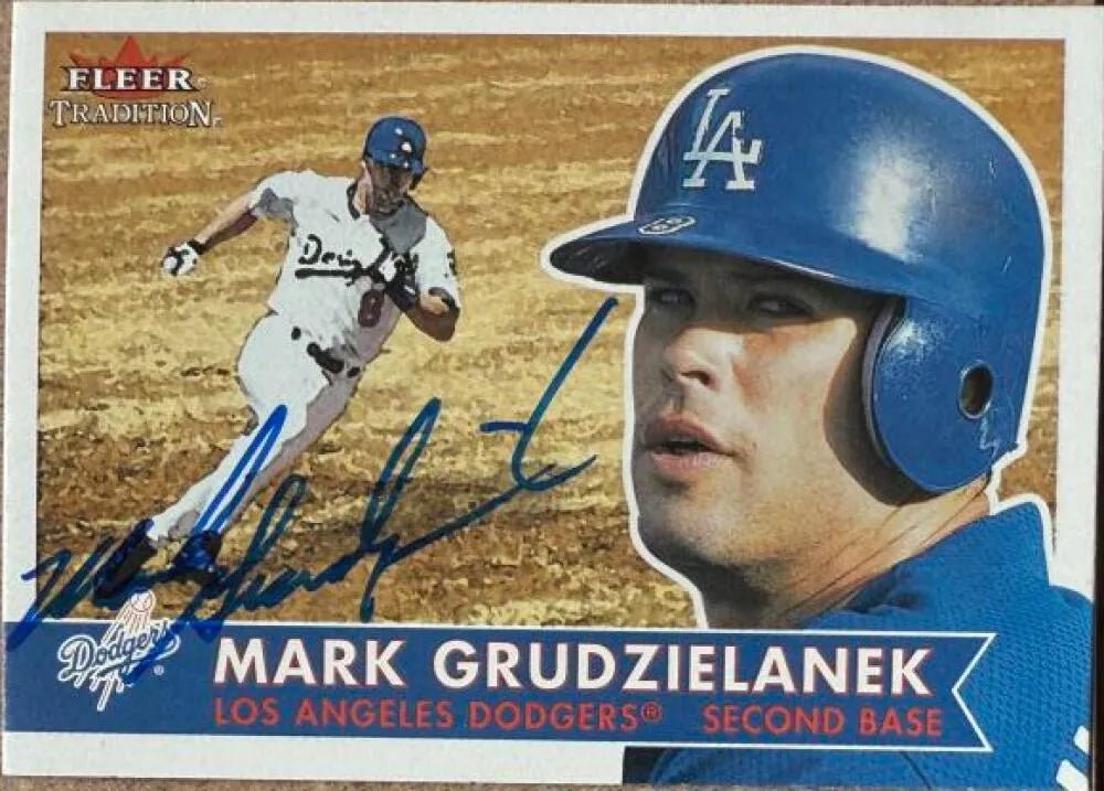 Mark Grudzielanek Signed 2001 Fleer Tradition Baseball Card - Los Angeles Dodgers #39