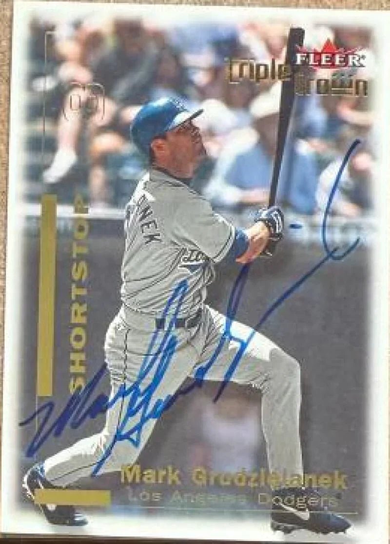 Mark Grudzielanek Signed 2001 Fleer Triple Crown Baseball Card - Los Angeles Dodgers #202