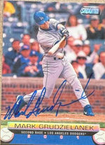 Mark Grudzielanek Signed 2001 Stadium Club Baseball Card - Los Angeles Dodgers #102