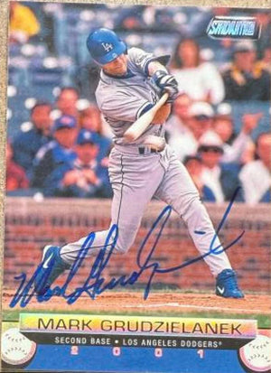 Mark Grudzielanek Signed 2001 Stadium Club Baseball Card - Los Angeles Dodgers #102
