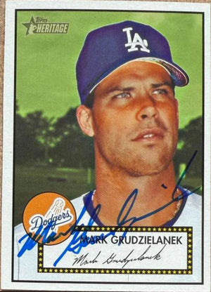 Mark Grudzielanek Signed 2001 Topps Heritage Baseball Card - Los Angeles Dodgers #184