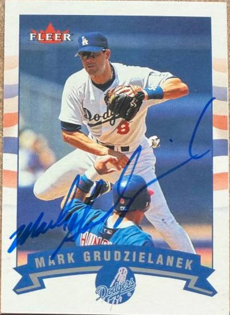 Mark Grudzielanek Signed 2002 Fleer Baseball Card - Los Angeles Dodgers #305