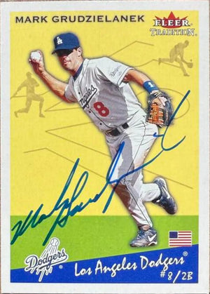 Mark Grudzielanek Signed 2002 Fleer Tradition Baseball Card - Los Angeles Dodgers #176