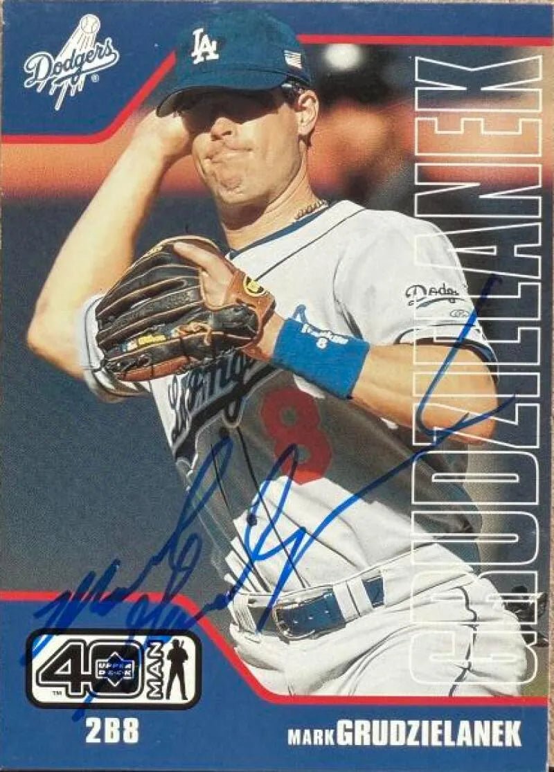 Mark Grudzielanek Signed 2002 Upper Deck 40-Man Baseball Card - Los Angeles Dodgers #678