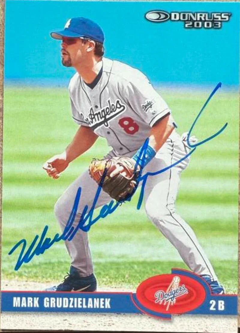 Mark Grudzielanek Signed 2003 Donruss Baseball Card - Los Angeles Dodgers #309