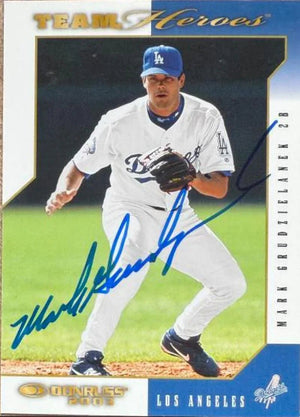 Mark Grudzielanek Signed 2003 Donruss Team Heroes Baseball Card - Los Angeles Dodgers #250