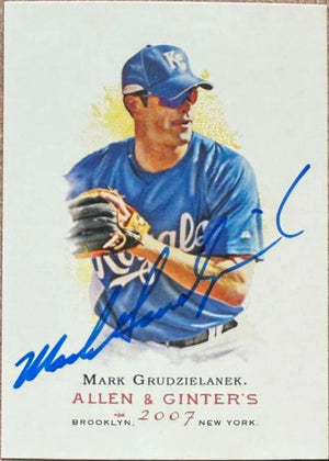Mark Grudzielanek Signed 2007 Topps Allen & Ginter Baseball Card - Kansas City Royals #34