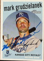 Mark Grudzielanek Signed 2008 Topps Heritage Baseball Card - Kansas City Royals #236