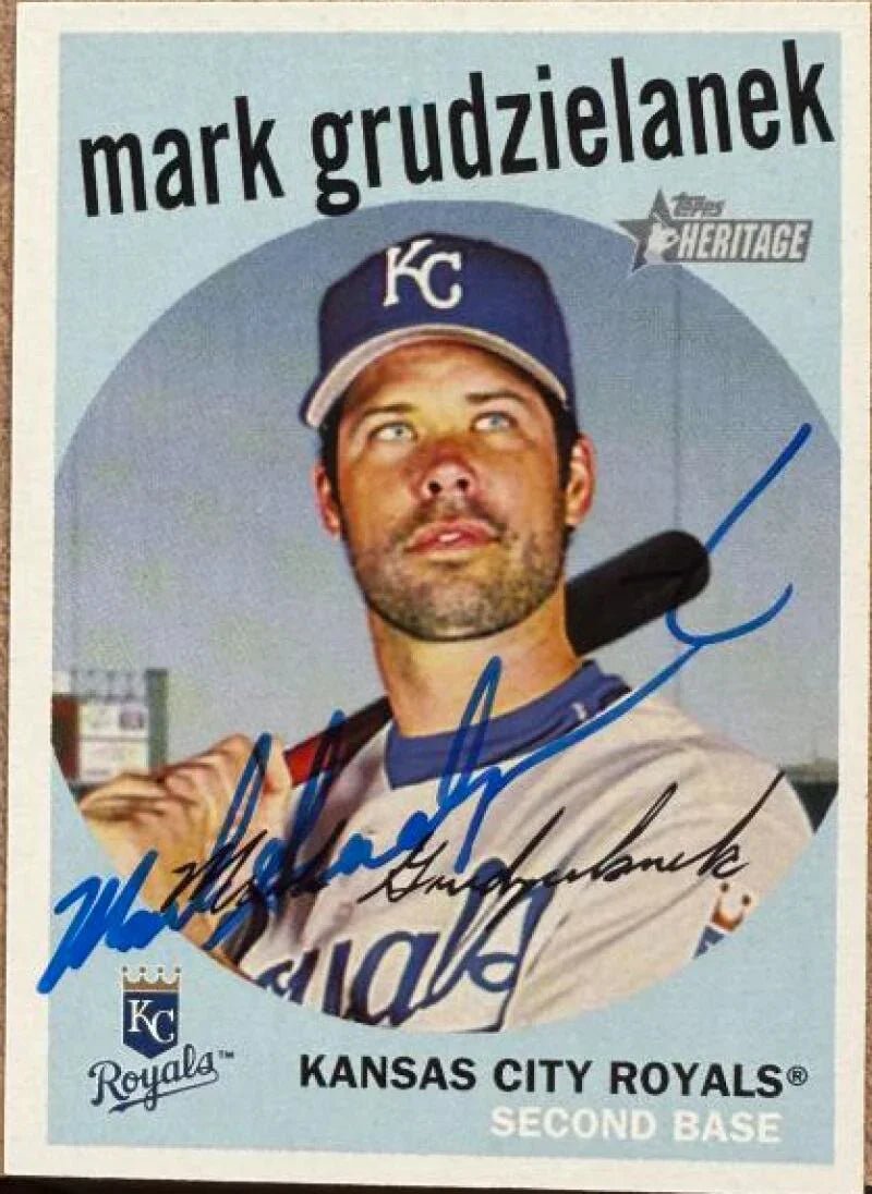 Mark Grudzielanek Signed 2008 Topps Heritage Baseball Card - Kansas City Royals #236