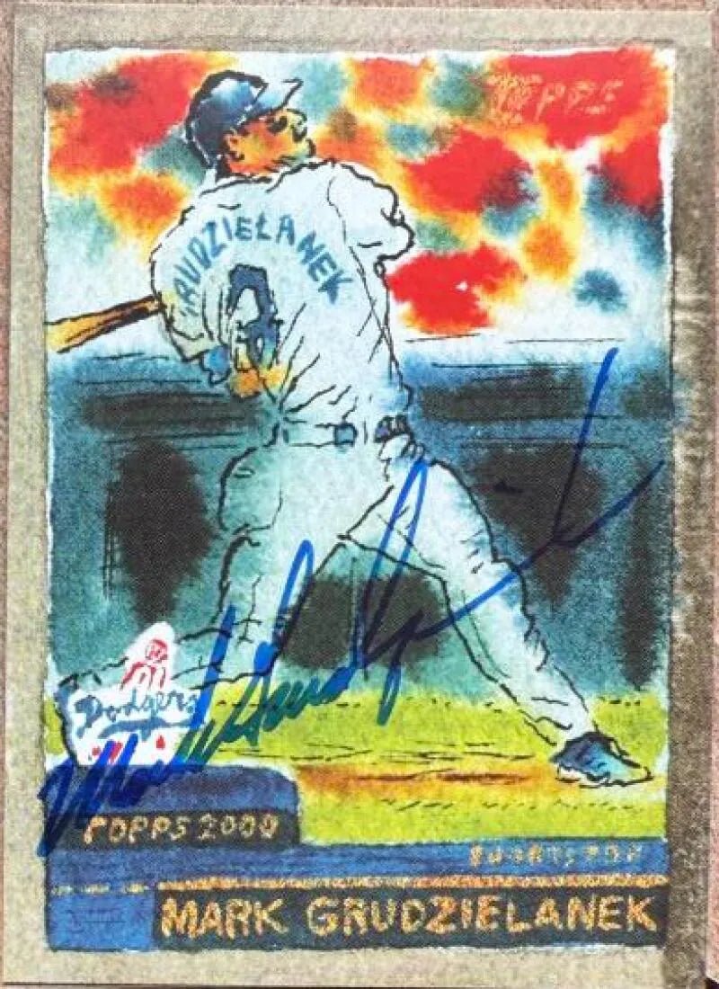Mark Grudzielanek Signed 2022 Topps Spotlight 70 II by Andy Friedman Baseball Card - Los Angeles Dodgers #45 
Design: 2000 Topps
