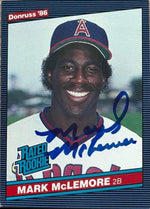 Mark McLemore Signed 1986 Donruss Baseball Card - California Angels