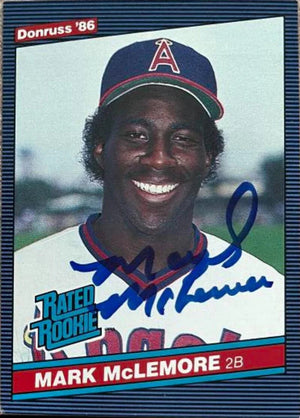 Mark McLemore Signed 1986 Donruss Baseball Card - California Angels