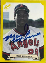 Mark McLemore Signed 1987 Classic Yellow Update Baseball Card - California Angels