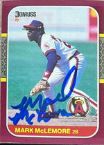 Mark McLemore Signed 1987 Donruss Opening Day Baseball Card - California Angels